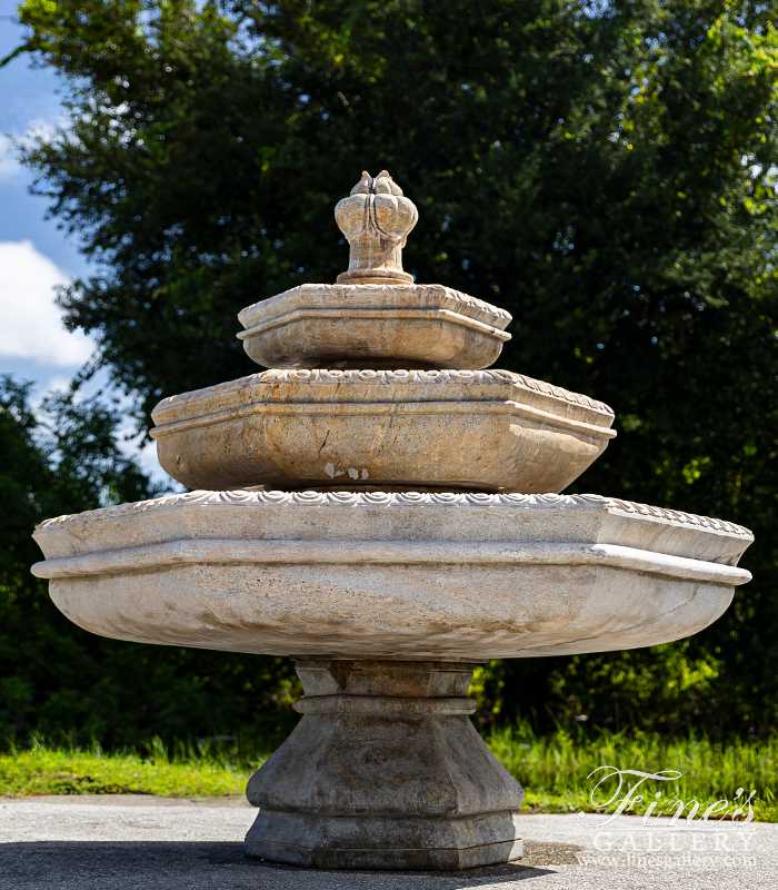 Search Result For Marble Fountains  - 3 Tiered Granite Hexagon Fountain - MF-1382